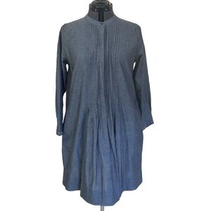 GAP Designed & Crafted Grey Shirt Dress Size M India 2Pocket Cotton Machine Wash
